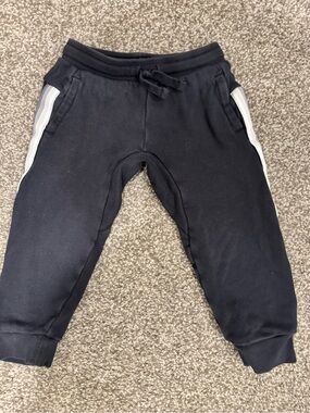 TEA Brand Toddler Boy 3T Black Jogger Bottoms with White Stripe
